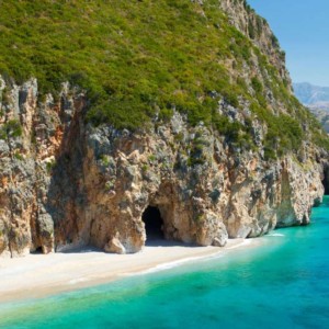 Rocky beaches and wild nature, known as “Albanian Riviera”